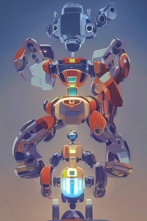 Image similar to metabots medabots medarotto medarot robot minimalist comics, behance hd by jesper ejsing, by rhads, makoto shinkai and lois van baarle, ilya kuvshinov, rossdraws global illumination ray tracing hdr radiating a glowing aura