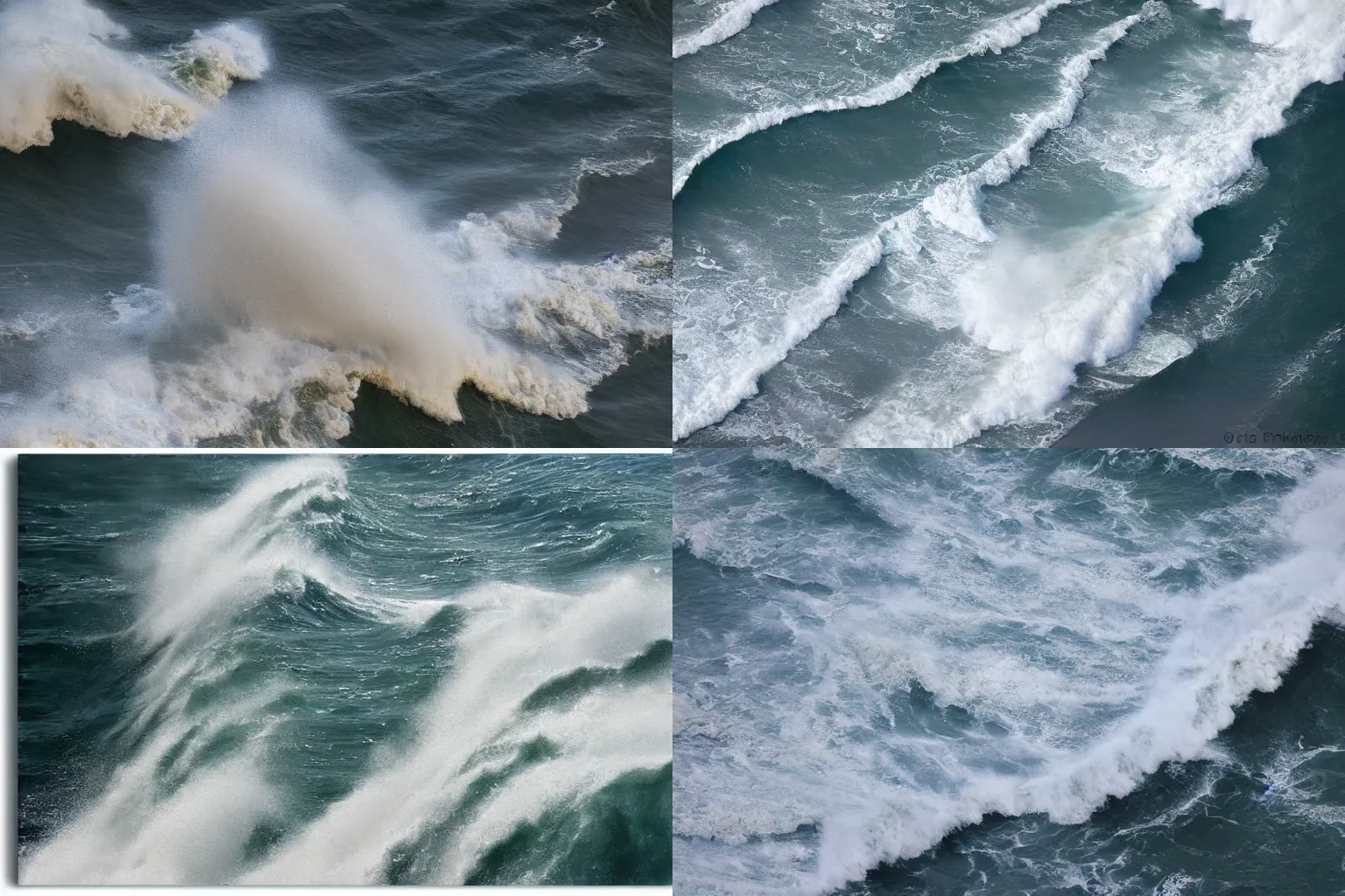 Prompt: tidal wave crashing into San Francisco, aerial shot, impressionist painting