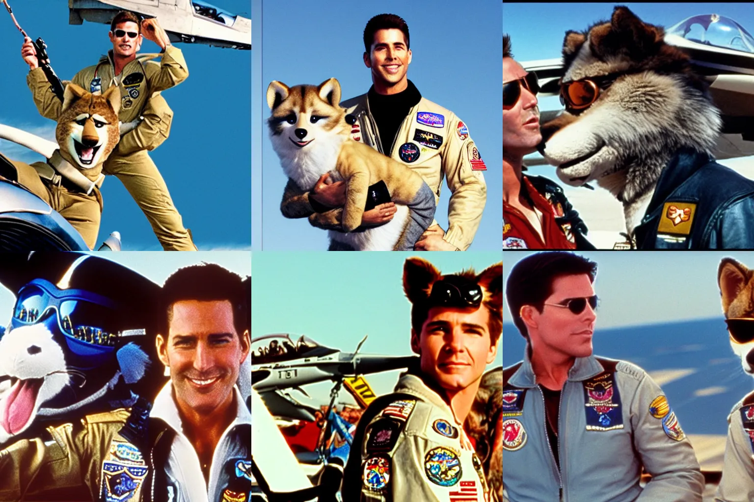 Prompt: Top Gun Maverick with furries