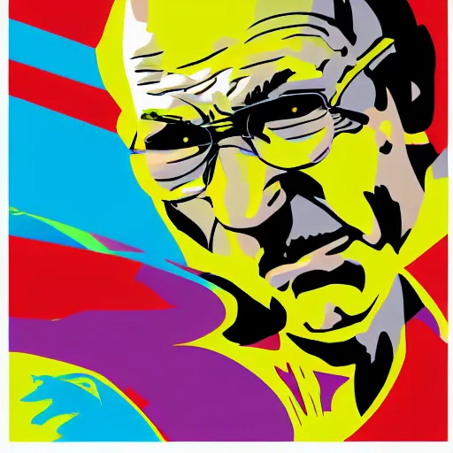 Prompt: a picture of the head of patrick stewart on the body of hulk hogan, sharp focus, vector, 4 k