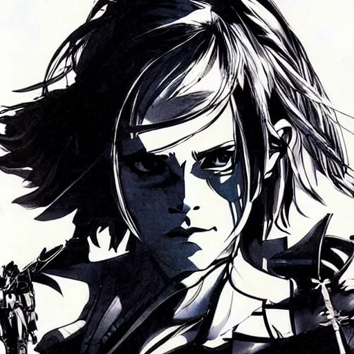 Image similar to emma watson as a paladin by Yoji Shinkawa