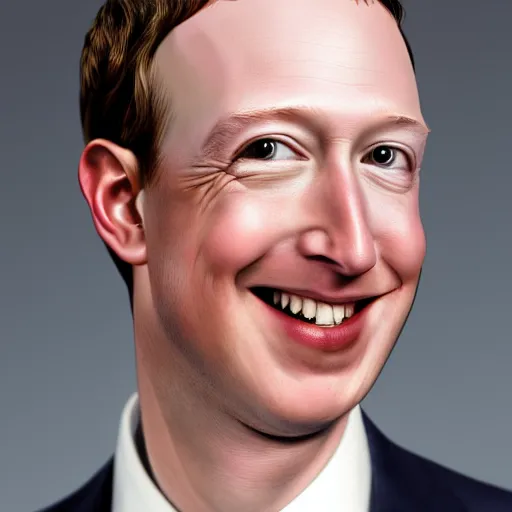 Prompt: a person, the face of musk and gates and bezos all in one face but with Mark Cubans big chin and Mark Zuckerbergs creepy caesar hairdo, HD Studio Portrait