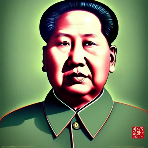 Image similar to Mao zedong , Colored pencil , Hyperdetailed , trending on artstation , CGSociety , matte painting , Concept art