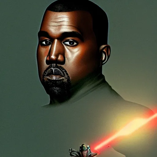 Image similar to Kanye West Jedi master, 4k, artstation, cgsociety, award-winning, masterpiece, stunning, beautiful, glorious, powerful, fantasy art