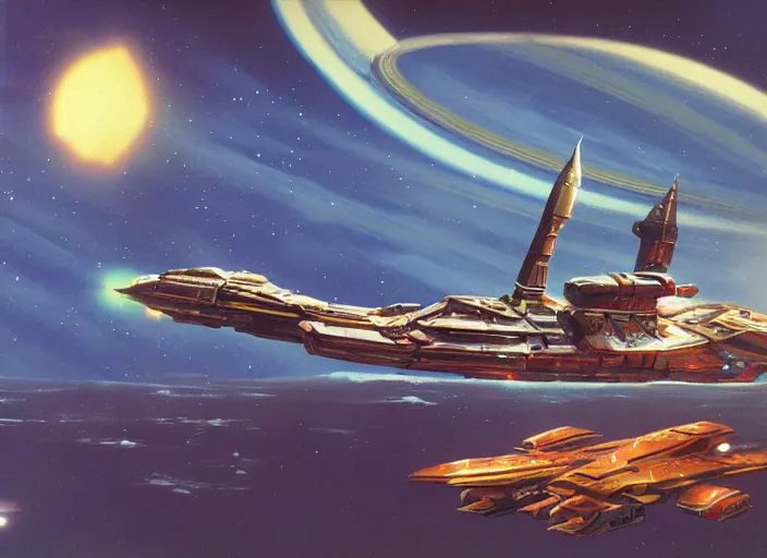 Image similar to spaceship, cinematic matte painting, chris foss