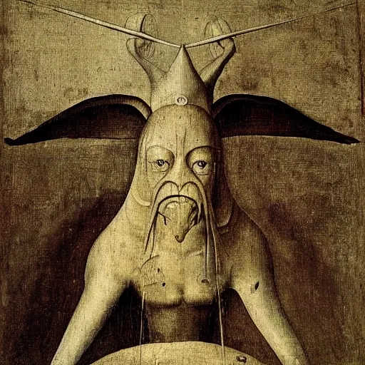 Image similar to basra monster by hieronymus bosch,