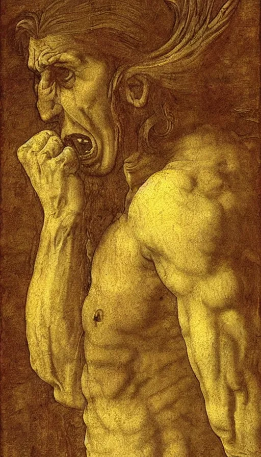 Image similar to rage, by leonardo da vinci