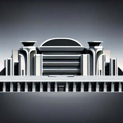 Prompt: futuristic art deco architecture, realistic