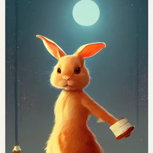 Image similar to cute rabbit by victo ngai and andreas rocha and greg rutkowski trending on artstation unreal engine 8 k hd wallpaperjpeg artifact blur