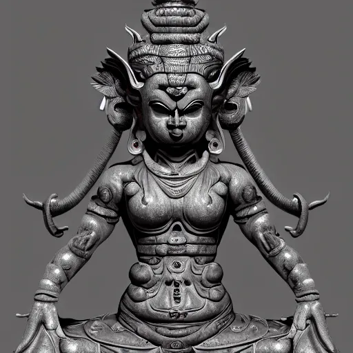 Image similar to naraka buddhist demon korean female, highly detailed, symmetrical long head, smooth marble surfaces, detailed ink illustration, raiden metal gear, cinematic smooth stone, deep aesthetic, concept art, post process, 4 k, carved marble texture and silk cloth, latex skin, highly ornate intricate details, in the style of 8 8 grzes