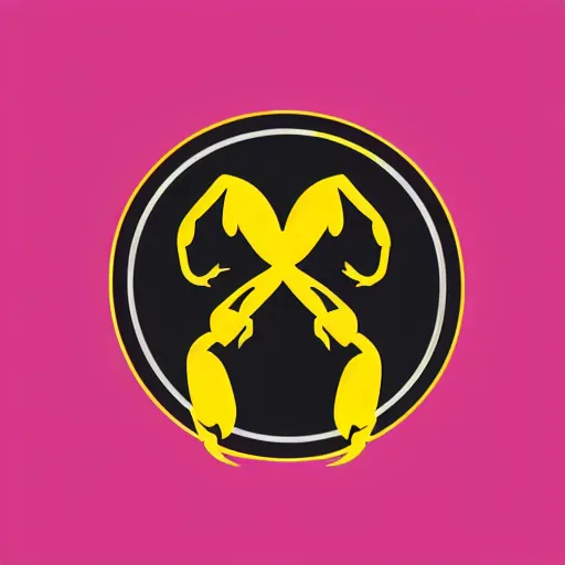 Image similar to a scorpion logo, a cartoon scorpion in circle