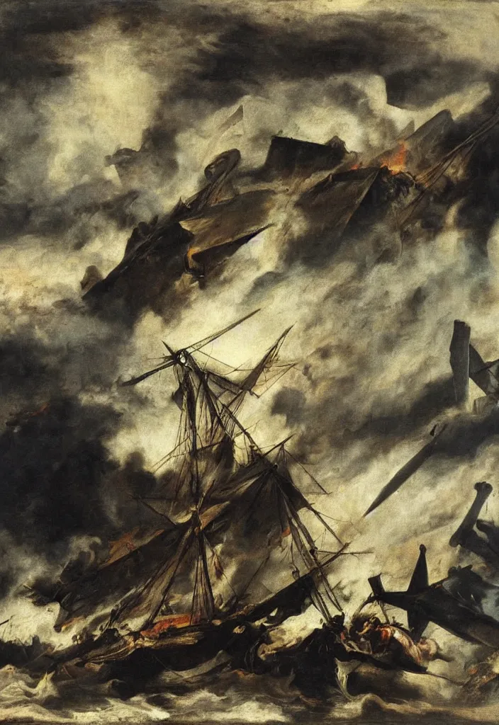 Prompt: world trade center plane attacks by theodore gericault