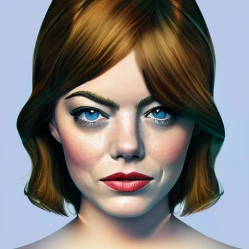 Prompt: emma stone portrait by vince ruz and julio cesar and isabelle staub, disney princess, glamorous, attractive, stylish make up, highlights, character art, digital illustration, semirealism, realistic shaded perfect face, soft and blurry