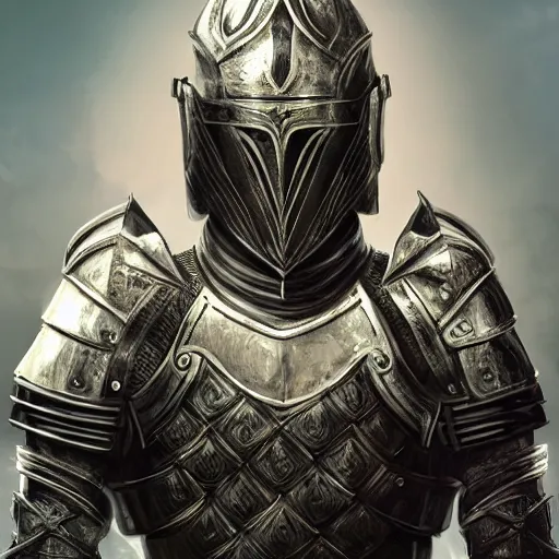 Prompt: knight soldier close up standing in beautiful armor and horn helmet, detailed digital artwork, symmetrical, highly detailed, highly accurate, deep aesthetic, 8 k, highly ornate intricate details, cinematic lighting, rich colors, ray tracing, hyperrealistic, photorealistic, cinematic landscape, trending on artstation,