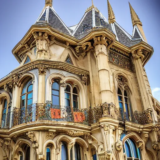 Image similar to !dream Ornate house inspired by roman and gothic architecture. TCanon EF 28mm f/2.8 IS USM Wide Angle Lens .