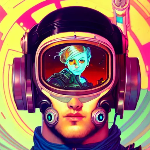 Image similar to high quality high detail portrait of victor an overwatch diesel punk character in an alien world, tristan eaton, victo ngai, artgerm, rhads, ross draws, hyperrealism, intricate detailed, alphonse mucha, 8 k, sci - fi, pastel colors, artstation,