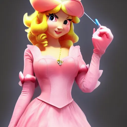 Image similar to a beautiful photo of princess peach as a real life person, posing, ultra details, trending on artstation