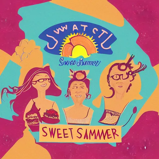 Prompt: album cover for an album called sweet and savory summer ep