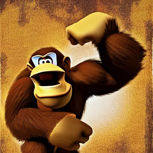 Image similar to Donkey Kong, digital art, award winning