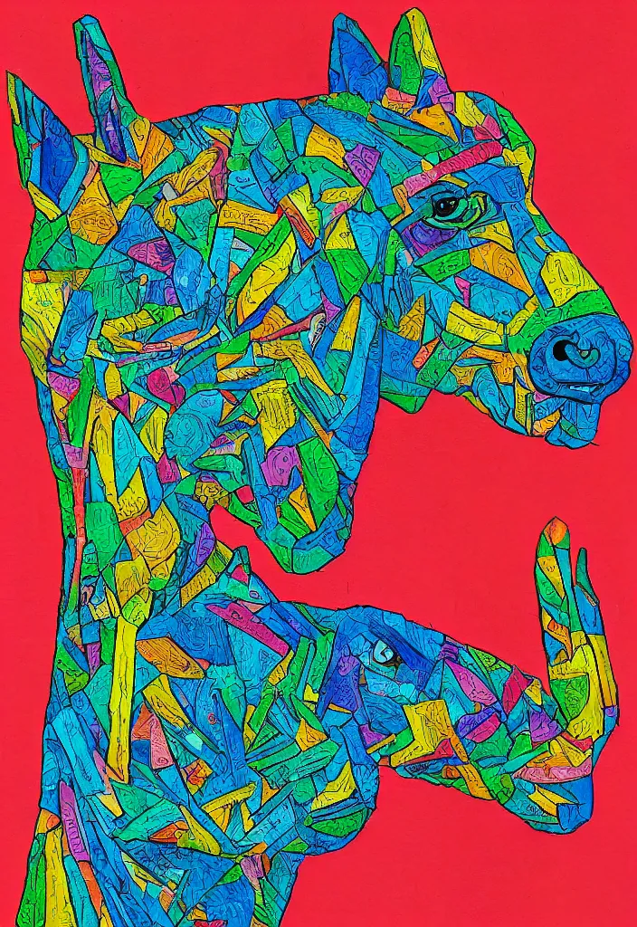 Image similar to portrait of bojack horseman, award winning hyper detailed outsider art