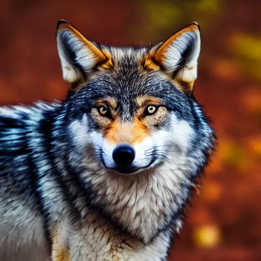 Prompt: a wolf - fox, 8 k, 8 5 mm f 1. 8