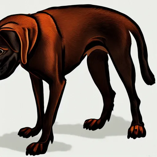 Image similar to lanky rottweiler concept art