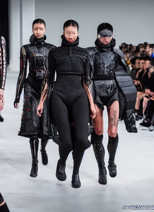 Image similar to hyperrealistic and heavy detailed balenciaga runway show of mortal kombat, leica sl 2 5 0 mm, vivid color, high quality, high textured, real life