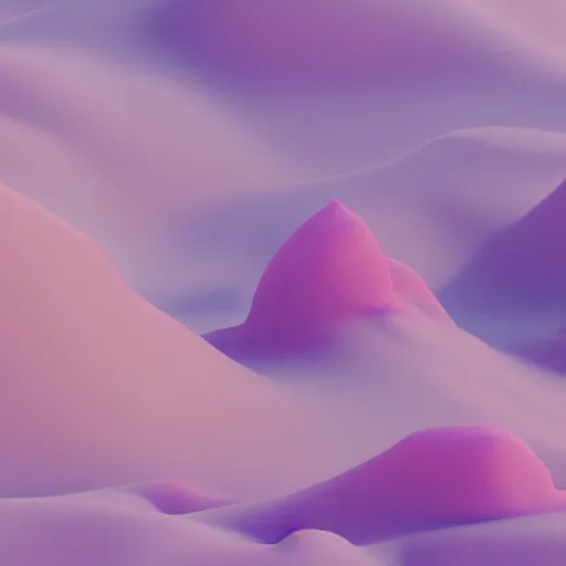 Prompt: 3 d render of a pink desert with pink clouds made out of cotton candy, super - detailed, colorful,