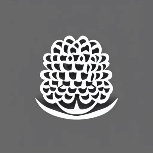 Image similar to coorperate logo romanesco simple illustrator stencil on white background