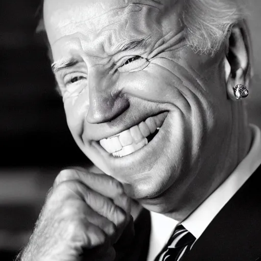 Image similar to joe biden as a gangster rap artist with face tattoos and diamond teeth