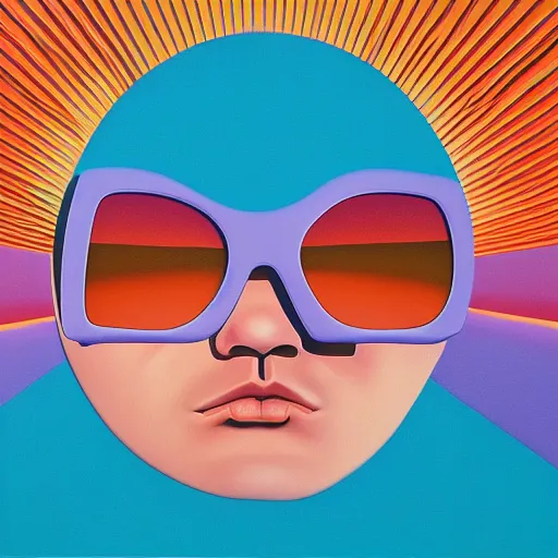 Prompt: sunglasses by shusei nagaoka, kaws, david rudnick, airbrush on canvas, bauhaus, surrealism, neoclassicism, renaissance, hyper realistic, pastell colours, cell shaded, 8 k - h 7 0 4