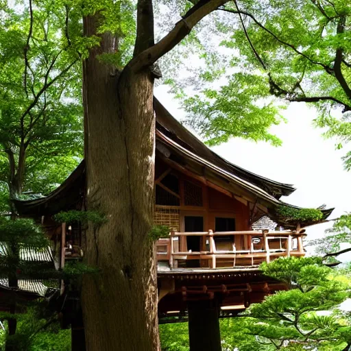 Image similar to a japanese tree house