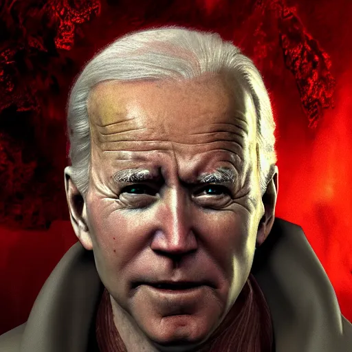 Image similar to biden in dante's inferno painting, dark beauty, rotten gold, closeup faces, extremely detailed, cinema 4 d, unreal engine.