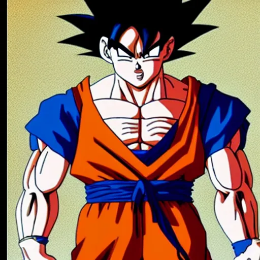 Prompt: photo of Goku from Dragon ball as a real person