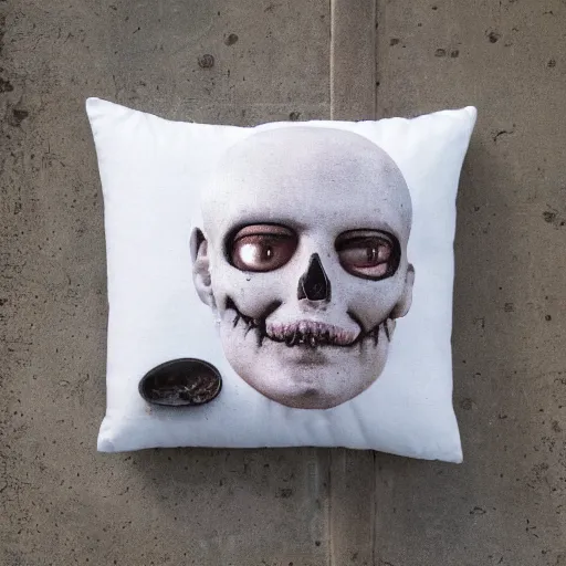 Image similar to photo of a creepy pillow