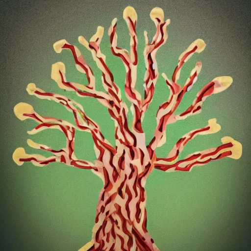 Prompt: a tree made of hands