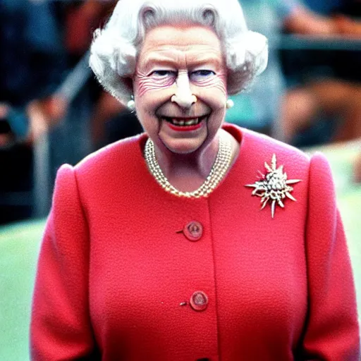 Prompt: queen elizabeth ii in wwe, 1 9 9 0