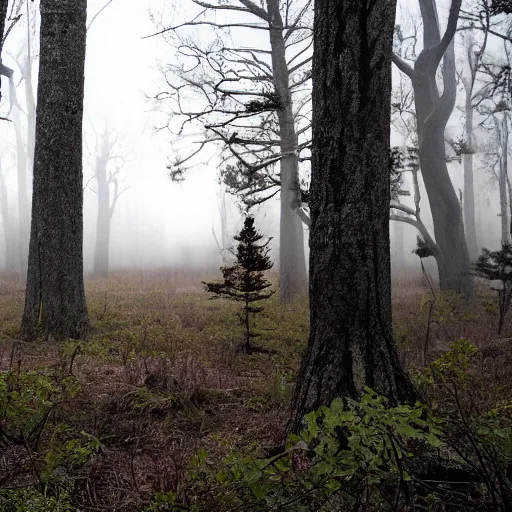 Prompt: spooky New Jersey Pine Barrens