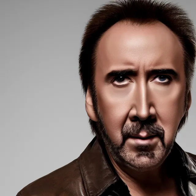 Image similar to nicolas cage headshot photo portrait headshot even lighting