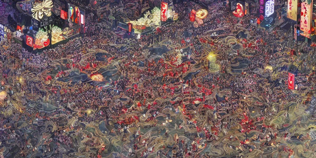 Prompt: photorealistic image of toro nagashi festival at midnight, extremely intricate, hyper detailed, hd, masterpiece