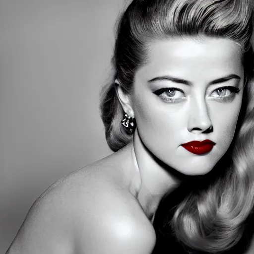 Image similar to portrait of amber heard by mario testino 1 9 5 0, 1 9 5 0 s style, headshot, taken in 1 9 5 0, detailed, award winning, sony a 7 r