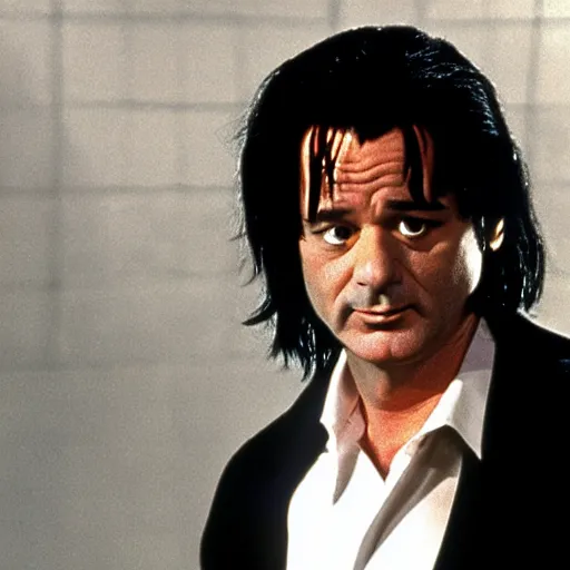 Prompt: bill murray plays vincent vega in pulp fiction