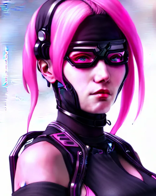 Image similar to female cyberpunk in pink and black, very detailed, realistic face, detailed face, matte, tonemapping, bbwchan, perfection, 4 k, cushart krenz