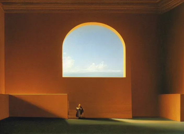 Image similar to painting of a james turrell installation by thomas cole