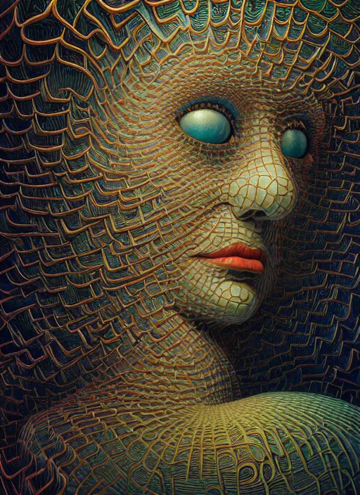 Image similar to hyper detailed 3d render like a Oil painting - inner beauty by Jacek Yerka, Mariusz Lewandowski, Houdini algorithmic generative render, Abstract brush strokes, Masterpiece, Edward Hopper and James Gilleard, Zdzislaw Beksinski, Mark Ryden, Wolfgang Lettl, hints of Yayoi Kasuma, octane render, 8k