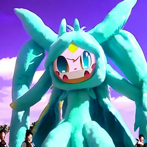 Image similar to toei productions kaiju miku hatsune as a giant monster. mikuzilla