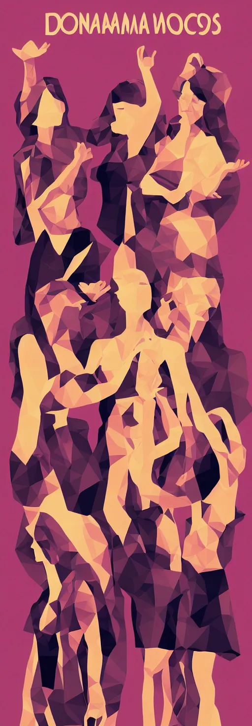 Image similar to donna and the dynamos, poster, low poly, etsy