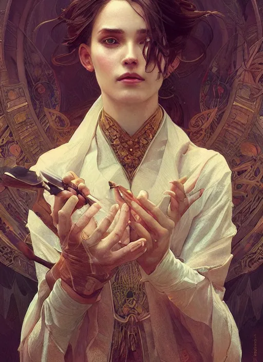 Prompt: a magical artefact, intricate, sharp focus, illustration, highly detailed, digital painting, concept art, matte, art by wlop and artgerm and greg rutkowski and alphonse mucha, masterpiece