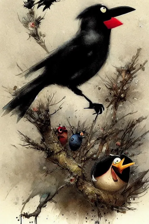 Image similar to ( ( ( ( ( bomb, the black bird, angry bird. muted colors. ) ) ) ) ) by jean - baptiste monge!!!!!!!!!!!!!!!!!!!!!!!!!!!