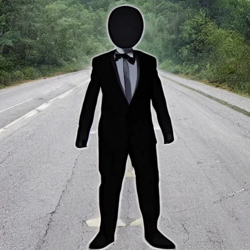 Prompt: elon musk as slenderman in the slenderman game forest